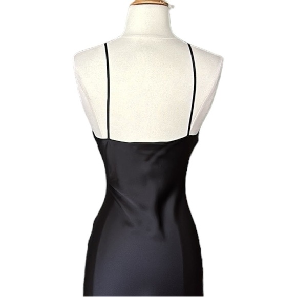 ZARA Black Slip Dress Satin Effect Dark Romance Dress, Size XS - Picture 10 of 16